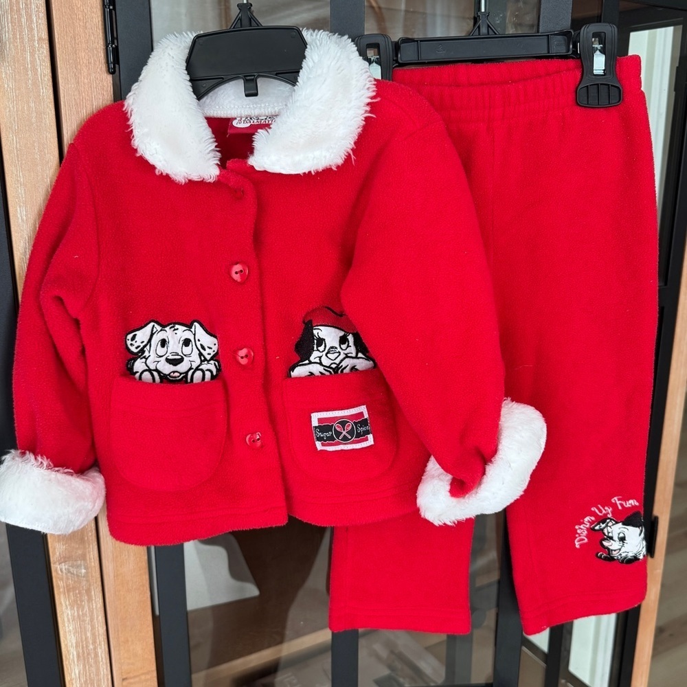 Vintage 2000 Disney 101 Dalmatians y2k set embroidered sweater pants toddler